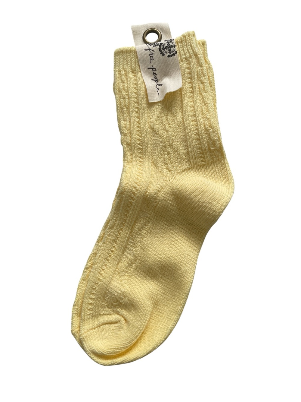 Free People Yellow Knit Crew Socks